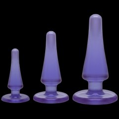 Набір анальних пробок Doc Johnson Crystal Jellies Anal - Purple, макс. діаметр 2см - 3 см - 4 см SO1977 фото